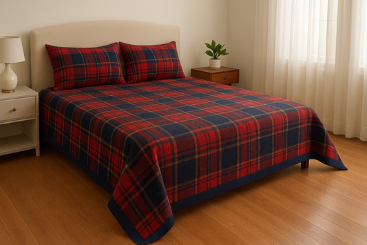 cotton red double bed-sheet